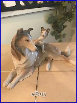 LLADRO COLLIE DOG with PUPPY # 6459 MINT CONDITION with BOX FAST SHIPPING