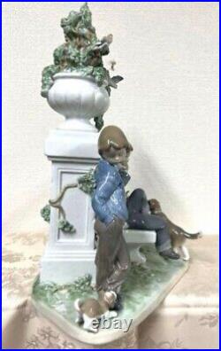 LLADRO Ceramic Doll Figure Dog and Boy 05539 Super Rare Stylish Interior JPN