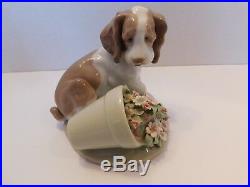 LLADRO Collectors Series7672 Travesura It Wasn't Me Dog Flowerpot with Box EUC