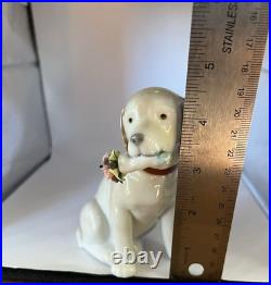 LLADRO Dog This Bouquet Is For You Figurine #9256 Dog with Flowers MINT