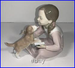 LLADRO Don't Be Impatient Girl & Dog #8033 HTF RETIRED Porcelain Figurine