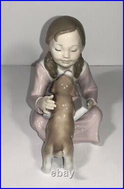 LLADRO Don't Be Impatient Girl & Dog #8033 HTF RETIRED Porcelain Figurine