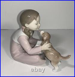 LLADRO Don't Be Impatient Girl & Dog #8033 HTF RETIRED Porcelain Figurine