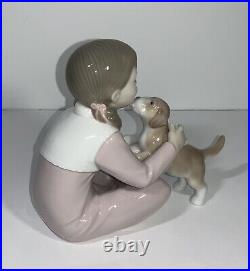 LLADRO Don't Be Impatient Girl & Dog #8033 HTF RETIRED Porcelain Figurine