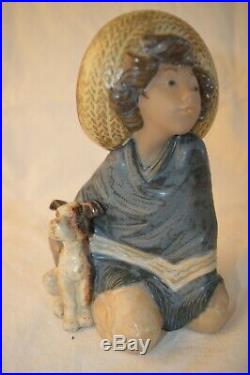 LLADRO FERNANDO MEXICAN BOY WITH DOG FIGURINE 2167 WithORIGINAL BOX MINT GRES MIB