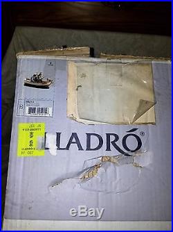 Lladro Fishing With Gramps #5215 Boy Grandfather Dog Boat Mint In Box