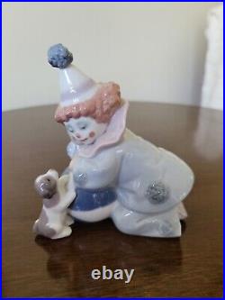 LLADRO Figurine #5278 Clown Pierrot with Puppy & Ball Mint With Box