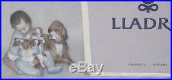 LLADRO Figurine 5456 MIS AMIGOS NEW PLAYMATES Retired BOY & DOG PUPPIES WITH BOX