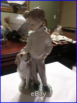 LLADRO Figurine 6902 My Loyal Friend Boy and His Dog 10 Tall Fast Shi