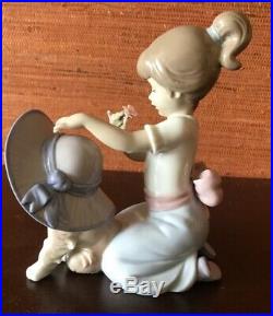 LLADRO Figurine, F61 UJ, #6862, ELEGANT GIRL WITH DOG, Hand Made In Spain
