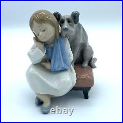 LLADRO Figurine WE CAN'T PLAY TODAY Girl with Dog #5706 MINT with box
