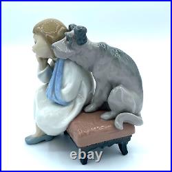 LLADRO Figurine WE CAN'T PLAY TODAY Girl with Dog #5706 MINT with box