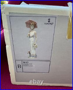 LLADRO GARDEN CLASSIC Girl Dog Umbrella Flowers 7617 Figurine Retired Mint