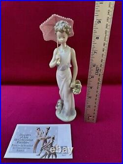 LLADRO GARDEN CLASSIC Girl Dog Umbrella Flowers 7617 Figurine Retired Mint