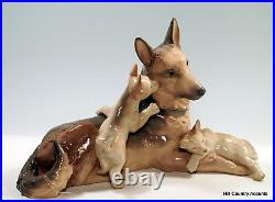 LLADRO GERMAN SHEPHERD With PUPPIES 6454 PERFECT CONDITION $790 MSRP MINT