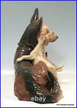 LLADRO GERMAN SHEPHERD With PUPPIES 6454 PERFECT CONDITION $790 MSRP MINT
