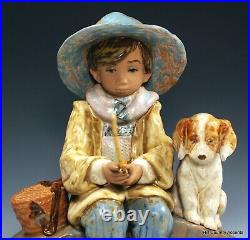 LLADRO GRES THE OLD FISHING HOLE # 12237 BOY FISHING With DOG $775V MINT