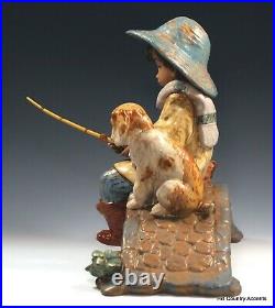 LLADRO GRES THE OLD FISHING HOLE # 12237 BOY FISHING With DOG $775V MINT