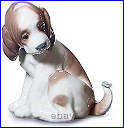 LLADRÓ Gentle Surprise Dog Figurine. Porcelain Puppy Figure