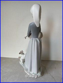 LLADRO Girl with Duck & Dog Porcelain MATTE Figurines 10.5 EUC Valencia Spain