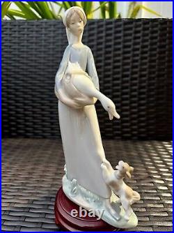 LLADRO Girl with Goose and Dog, Collectible Figurine 4866, Pristine Condition