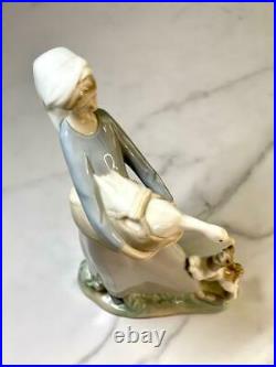 LLADRO Girl with Goose and Dog Retired Collectible Figurine 4866