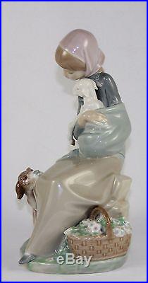 LLADRO JEALOUSY (DEVOTION) #1278 FIGURINE GIRL WithLAMB & DOG PERFECT