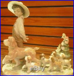 LLADRO MY LITTLE EXPLORERS BRAND NEW IN BOX 6828 MSRP $1000 Boy With Dogs US