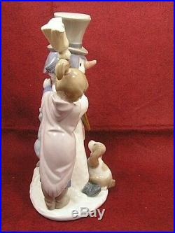 LLADRO NO. 5713 FIGURINE THE SNOWMAN With BOY, GIRL & DOG PERFECT CONDITION