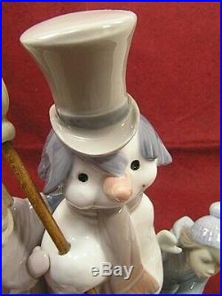 LLADRO NO. 5713 FIGURINE THE SNOWMAN With BOY, GIRL & DOG PERFECT CONDITION