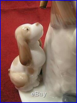 LLADRO NO. 5713 FIGURINE THE SNOWMAN With BOY, GIRL & DOG PERFECT CONDITION