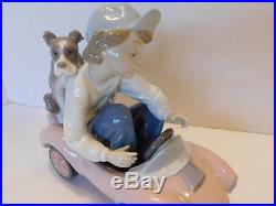 LLADRO OUT FOR A SPIN 5770 Retired Figure Porcelain Figurine Pink Car Boy & Dog