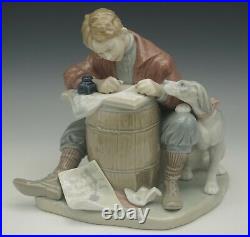 LLADRO PORCELAIN ROCKWELL LOVE LETTERS 1406 BOY WITH DOG lted ed 473/5000