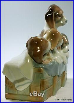 LLADRO PUPS IN THE BOX #1121 MOTHER DOG With THREE PUPPIES $895 RARE MINT