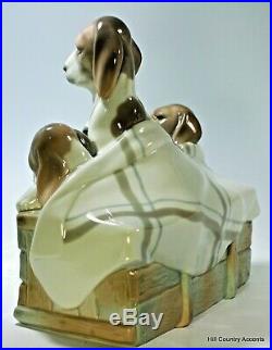 LLADRO PUPS IN THE BOX #1121 MOTHER DOG With THREE PUPPIES $895 RARE MINT