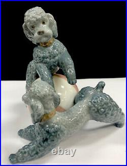 LLADRO Playful Dogs Poodles Style 1258 Gloss Glaze