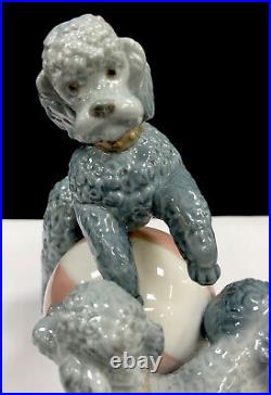 LLADRO Playful Dogs Poodles Style 1258 Gloss Glaze