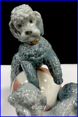 LLADRO Playful Dogs Poodles Style 1258 Gloss Glaze