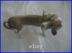 LLADRO Porcelain Dog Figurine Basset Hound #1066-Gloss Finish-Vintage