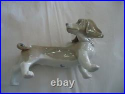 LLADRO Porcelain Dog Figurine Basset Hound #1066-Gloss Finish-Vintage