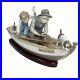 LLADRO Porcelain Figurine 5215 Boy Fishing With Gramps and Dog Wooden Base