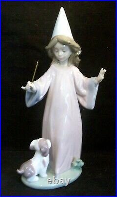 LLADRO Porcelain Figurine 6170 Under My Spell Girl With Wand and Puppy Dog Mint