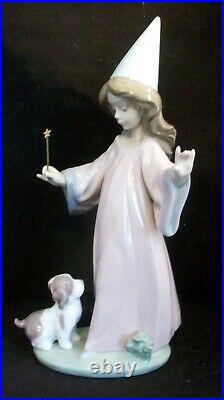 LLADRO Porcelain Figurine 6170 Under My Spell Girl With Wand and Puppy Dog Mint