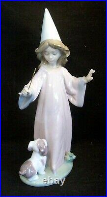 LLADRO Porcelain Figurine 6170 Under My Spell Girl With Wand and Puppy Dog Mint