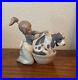 LLADRO Porcelain Figurine BASHFUL BATHER Girl & Dog, #5455