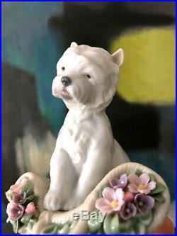 LLADRO Porcelain Playful Character Terrier Dog #8207 with Box Retired Style 1980s