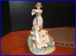 Lladro Rare Girl With Wagon With Doll & Dog Sitting Inside