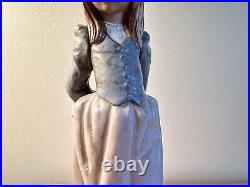 LLADRO ROSITA #2085 Figurine GRES Girl With Dog And Rose RARE Retired Excellent