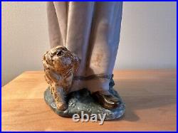 LLADRO ROSITA #2085 Figurine GRES Girl With Dog And Rose RARE Retired Excellent