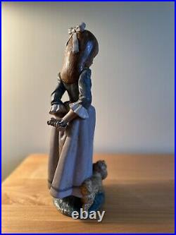 LLADRO ROSITA #2085 Figurine GRES Girl With Dog And Rose RARE Retired Excellent